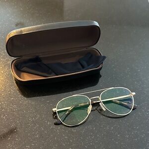 Gold Aviator 1.5 Reading Glasses With Blue Light Blocking Lenses